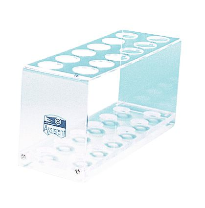 Reagenzglasgestell Plexi-Glas für 6 Gläser