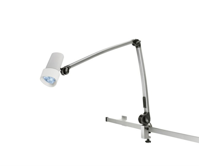 Halux N30-1 P F1 Pinmodell 30.000Lux/0,5m LED 4.400 K stufenlos dimmbar Federarm reinweiß