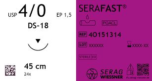 Serafast ungefärbt [metric 1, 5/0, DSS-13, 45cm] [24 Stück]