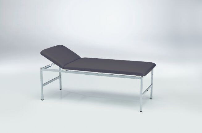 EKG-Liege grau 2-teilig Polsterstärke 70 mm Gestell RAL 9006 [1950 x 800 x 680 mm]