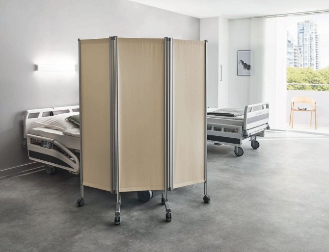 Butterfly Paravent, 3-flüglig, faltbar, 165 cm, beige