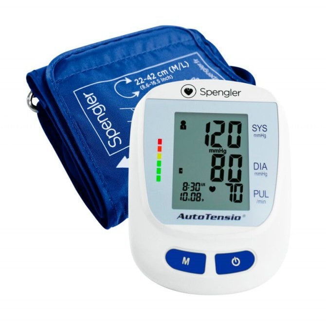Autotensio Oberarm-Blutdruckmessgerät elektrisch blaue Erwachsenen-Manschette Gr. M/L
