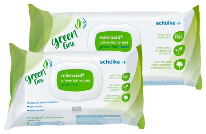 mikrozid universal wipes green maxi gering alkoholische Tücher zur Desinfektion von Medizinprodukten und Flächen 100% plastikfrei [90 Stück]