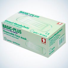 Einmal-Mundschutz 3-lagig zum Binden blau [50 Stück]