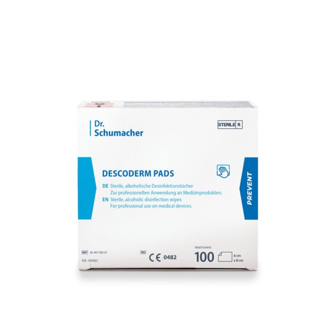 Descoderm Pads Desinfektionstücher [6 x 8 cm] [100 Stück]