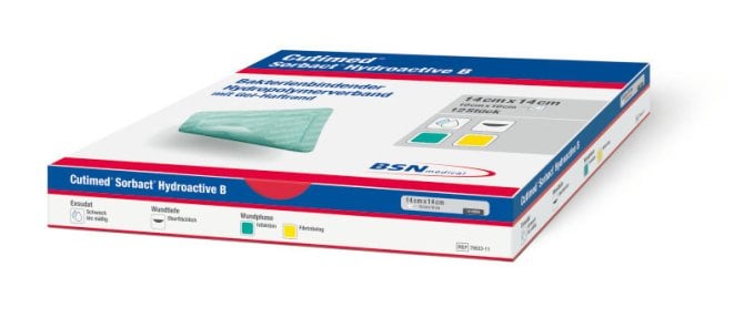 Cutimed Sorbact Hydroactive Border, steril [19 x 19 cm] [12 Stück]