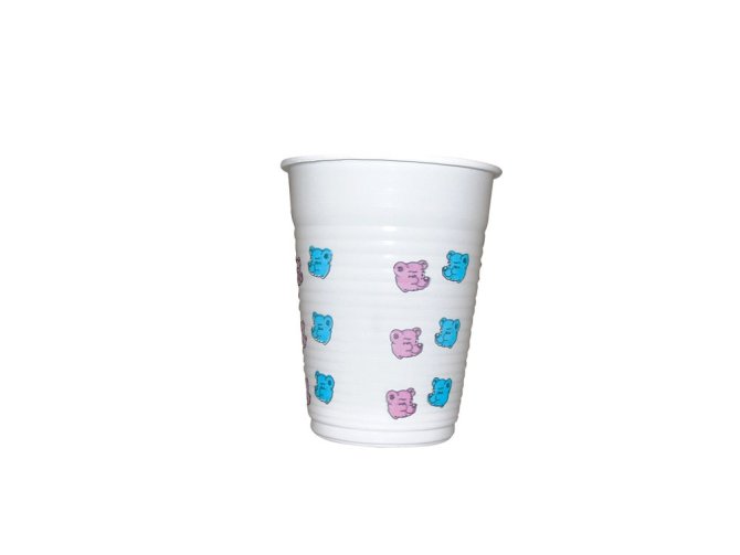 Happy Kids Einwegbecher weiß mit Bärchendruck [180 ml] [50 Stück]
