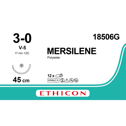 Mersilene grün geflochten V5 3/0 45 cm [12 Stück]