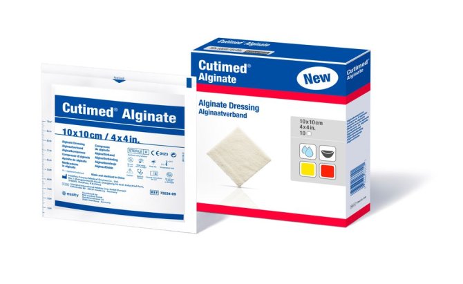 Cutimed Alginate, steril, Kompressen [5 x 5 cm] [10 Stück]