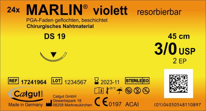 Marlin violett [3/0 metric 2, HR 26 70 cm] [24 Stück]