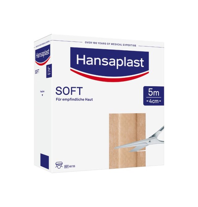 Hansaplast Soft hautfreundliches Wundpflaster [4 cm x 5 m]