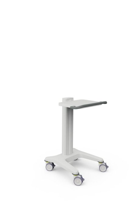 moveo Basiswagen 2 mit Aluminium Druckguss Platte, Schiebegriff vorne, feststellbare elektrisch leitfähige Rollen [570 x 590 x 957 mm]