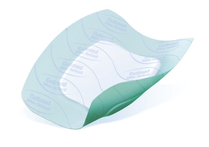 Cutimed Siltec Sorbact B sterile Wundauflage [7 x 10 cm] [12 Stück]