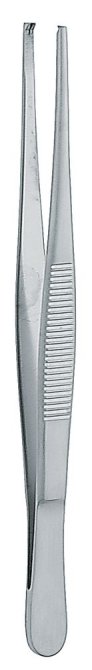 Chirurgische Pinzette, gerade, 1:2 Zähne, 11,5 cm