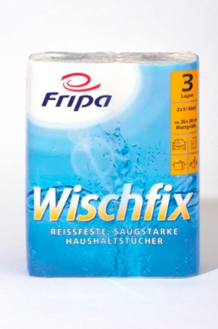 Wischfix Küchenrollen weiß 2er Pack, 3-lagig, ohne Halter, 51 Abrisse [2 Rolle(n)]