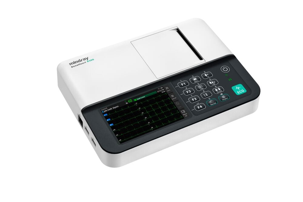 Paket Beneheart R300 advanced EKG Gerät mit Wifi inkl. Bedienungsanleitung Netzstecker Stammkabelset mit Bananenstecker
