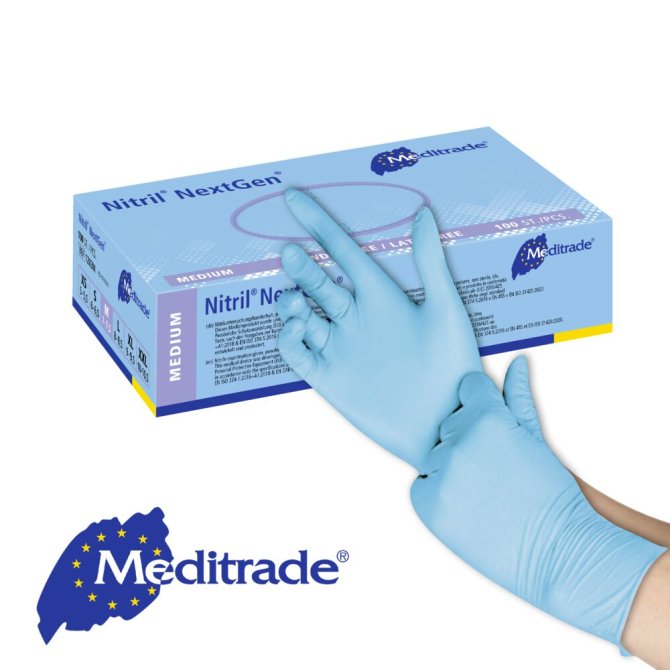 Nitril NextGen, unsteril, blau, puderfrei, Einmal-U.-Handschuhe [Gr. L] [100 Stück]