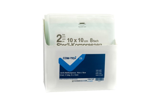 COM-TeX Mullkompressen 8-fach steril [5 x 5 cm] [25 x 2 Stück]