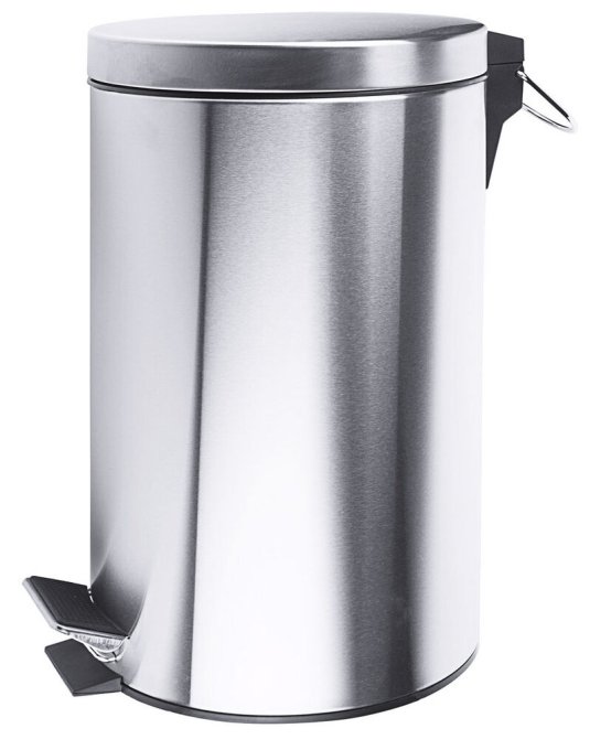 Tretabfalleimer Edelstahl 18/0 hochglänzend mit schwarzem Kunststoffeinsatz [20 Liter]