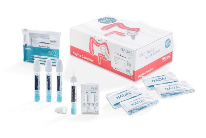 Nadal Hb/Hp Complex Testkassetten inkl. Probeentnahmeröhrchen mit Extraktionsröhrchen [25 Stück]