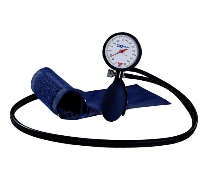 Blutdruckmessgerät Co-med Clinicus II blau 60 mm Doppelschlauch mit blauer Klettenmanschette [Armumfang 22-32 cm]
