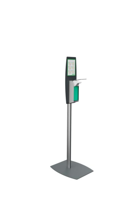 Hygieneeinheit 1 - Seifen- und Desinfektionsmittelspender 1000 ml 1 Hinweisschild [500 x 400 x 1488 mm]