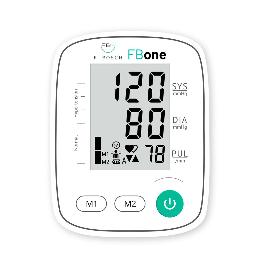 FBone digitales Oberarm-Blutdruckmessgerät für den professionellen Gebrauch MDR konform Manschette für Armumfang 22-42 cm USB Kabel 3 x AAA Batterien