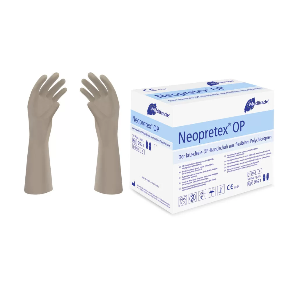 Neopretex OP-Handschuh aus Polychloropren steril Gr. 8 puderfrei [50 Paar]
