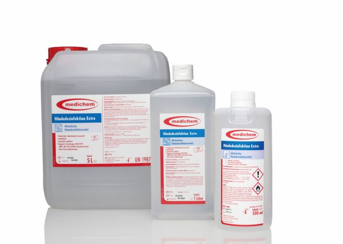 medichem Händedesinfektion Extra alkoholisch parfümfrei Euroflasche [500 ml]