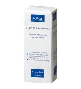 Urgo Mullkompressen, 8-fach, unsteril [10 x 20 cm] [100 Stück]
