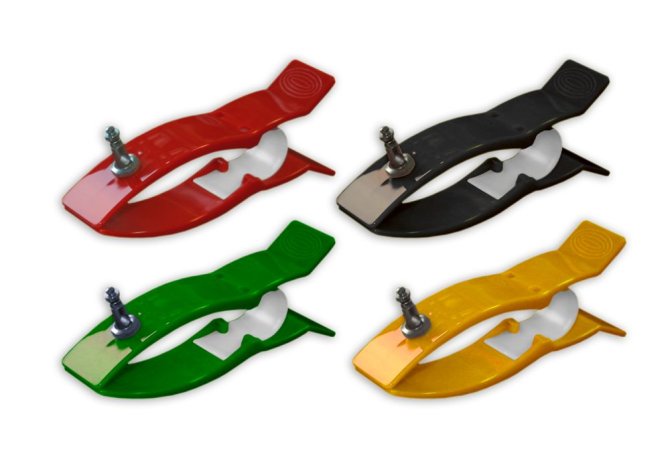 Klammerelektrode für Erwachsene (rot,gelb,grün,schwarz) [4mm Bananenstecker] [4 Stück]