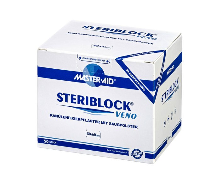 Steriblock veno, Kanülenfixierpflaster [6 x 8cm] [50 Stück]