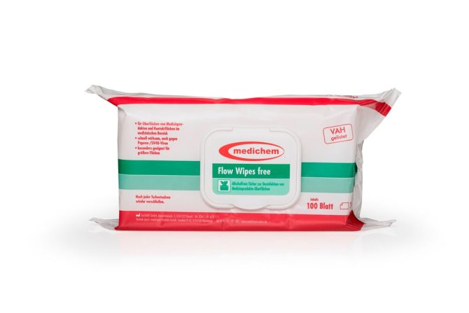 medichem Flow Wipes free alkoholfrei 20 x 22 cm [100 Stück]