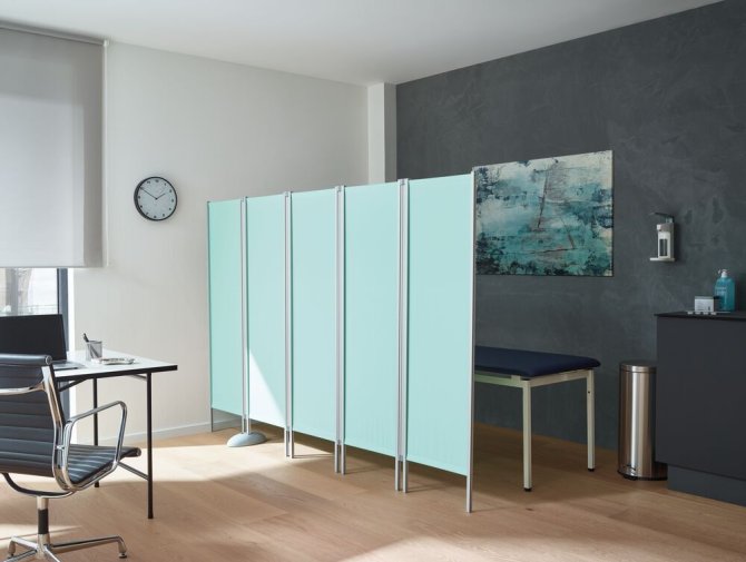 Leichtparavent, 3-flüglig beige, ohne Rollen