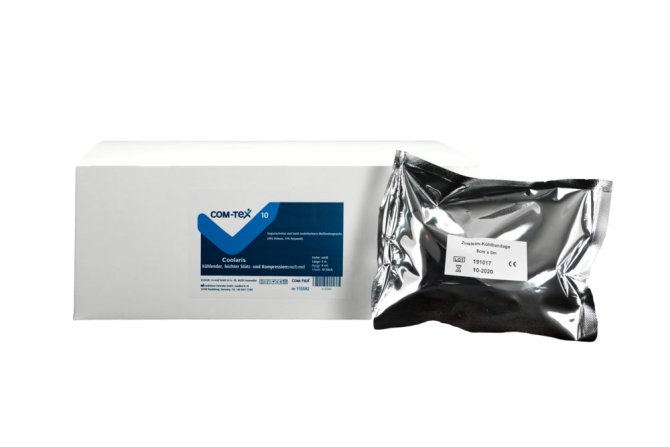 COM-TeX Coolaris Kühlbandage einzeln versiegelt [6 cm  x 5 m] [10 Stück]