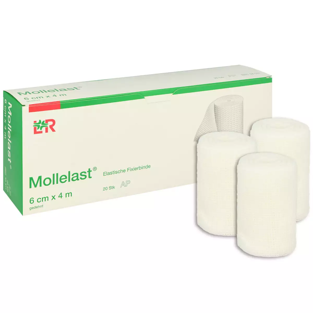 Mollelast elastische Fixierbinde, lose im Karton [12cm x 4m] [20 Stück]