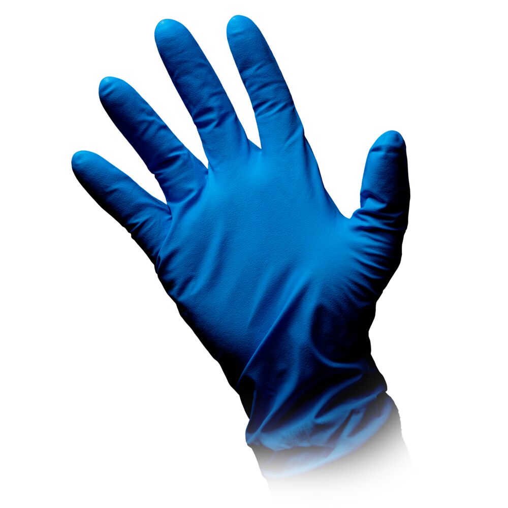 Solid Safety High Risk Pro Chemikalienhandschuh Nitril puderfrei blau 30 cm lang [Gr. L] [50 Stück]
