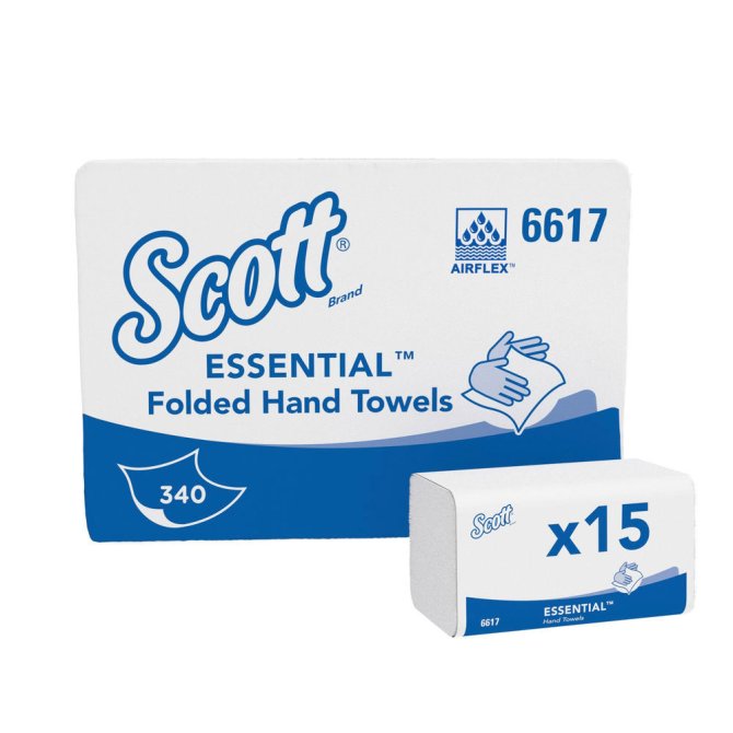 Scott Essential Handtücher klein weiß 1-lagig [21 x 20cm] [5100 Stück]