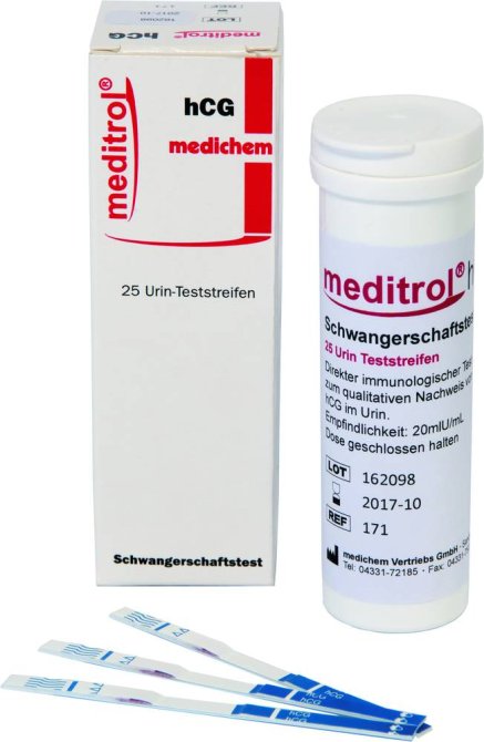 Meditrol hCG, Schwangerschaftstest M-HCG-9S [25 Stück]