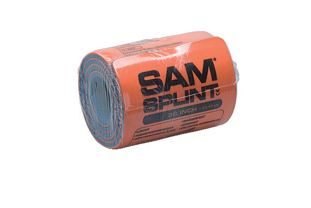 SAM Splint Universalschiene, orange/blau gerollt [11 x 91 cm]