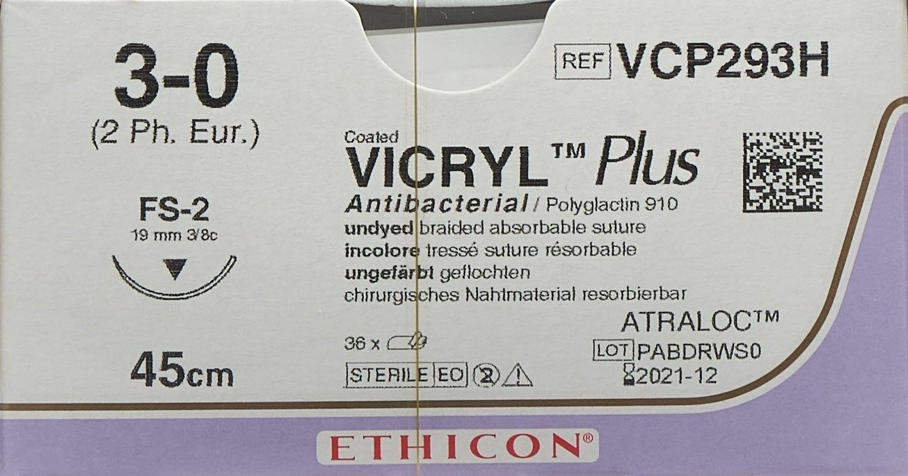 Vicryl plus ungefärbt geflochten 3/0 V5 45 cm [36 Stück]