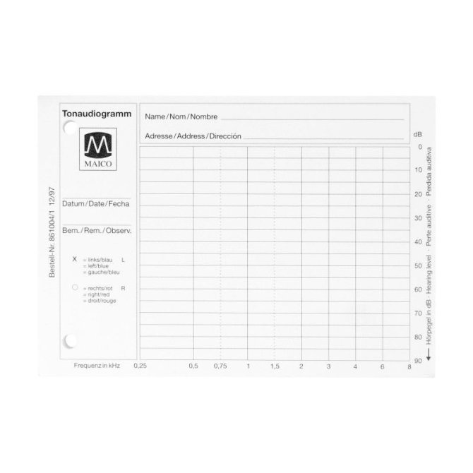 Tonaudiogrammblock MA 25 III und MA28, 5 Block á 50 Blatt