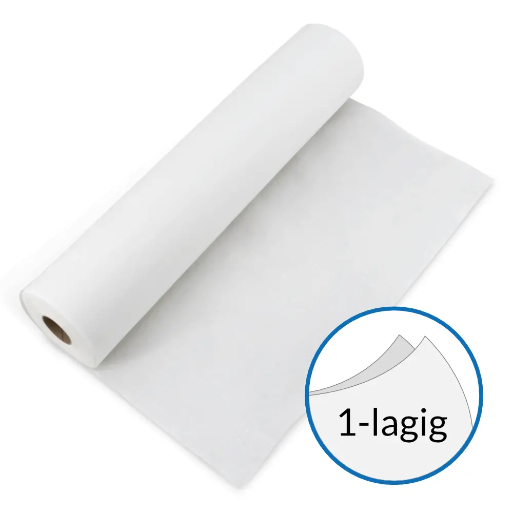 Fripa-med secura-line 1-lagig+1 Lage PE-Beschichtung hochweiß Ärztekrepp [50 cm x 50 m] [6 Rolle(n)]