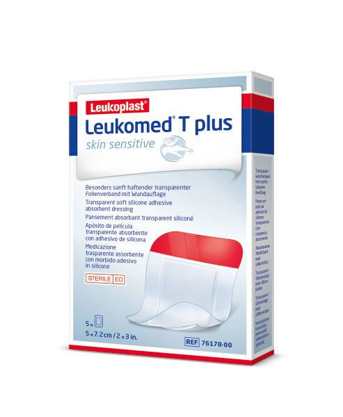 Leukomed T plus skin sensitive steriler Transparentverband [10 x 8 cm] [5 Stück]