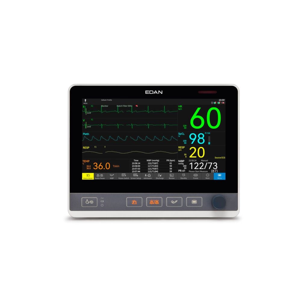 CX10 Überwachungsmonitor mit 3-Kanal EKG Lieferumfang: Kabel Blutdruckmanschett  SpO2-Fingersensor Temperatur-Sensor Akku (2550 mHA)