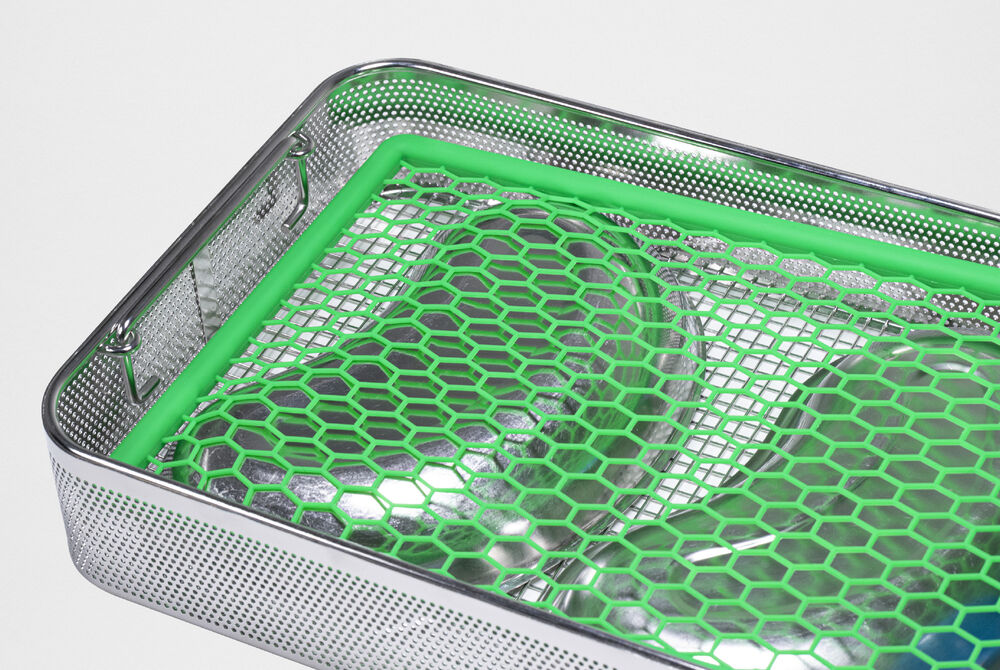 Gitterabdeckung aus Silikon starr, mit Innenrahmen aus rostfreiem Stahl hexagonale Struktur für bessere Trocknung hitzebeständig bis zu 200 C [230 x 210 mm]