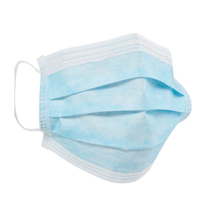 Mundschutz mit Ohrschlaufen und Nasenbügel Typ II blau EN14683:2019 [50 Stück]