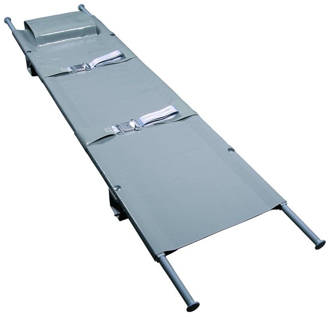 ultraSTRETCHER 0350, klappbar,grau, DIN13024N,2 Gleit-/2 Rollenfüße, Krankentrage