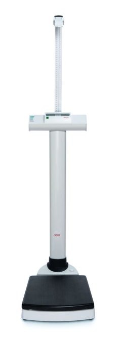 seca 704 Funkfähige wireless Säulenwaage mit sehr hoher Tragkraft und großer Plattform, mit BMI-Funktion, bis 300 kg