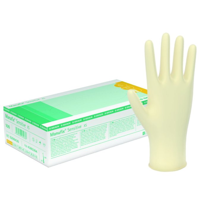 Manufix Sensitiv, Latexhandschuhe unsteril puderfrei [Gr. S] [100 Stück]